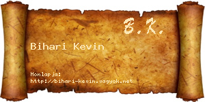 Bihari Kevin névjegykártya
